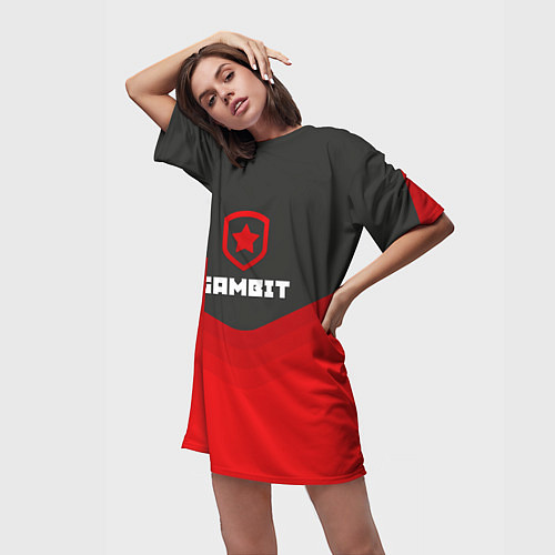 Женская длинная футболка Gambit Gaming Uniform / 3D-принт – фото 3