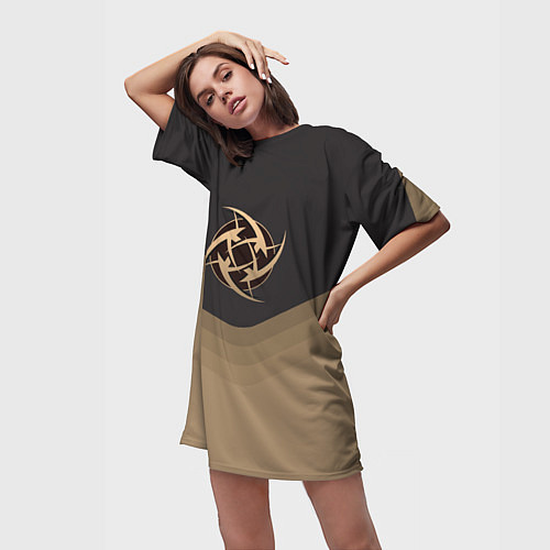 Женская длинная футболка NiP Uniform / 3D-принт – фото 3