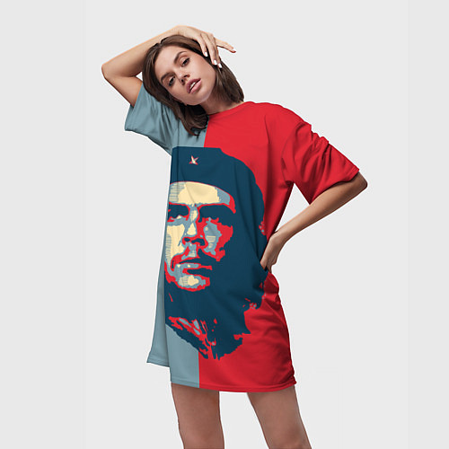 Женская длинная футболка Che Guevara / 3D-принт – фото 3
