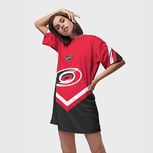 Женская длинная футболка NHL: Carolina Hurricanes / 3D-принт – фото 3