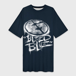 Футболка женская длинная Bleed Blue, цвет: 3D-принт