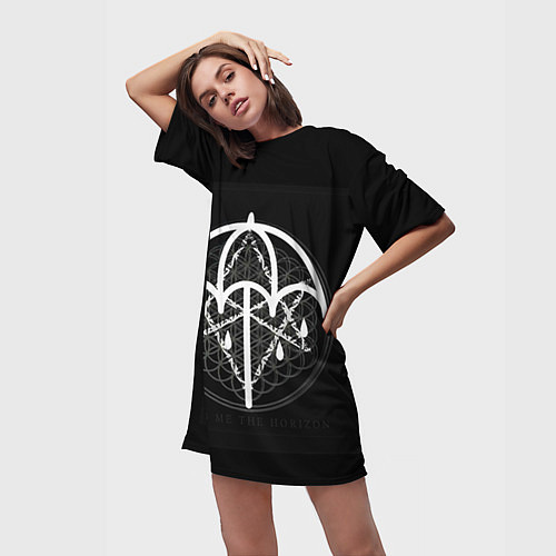 Женская длинная футболка BMTH: Rain Symbol / 3D-принт – фото 3