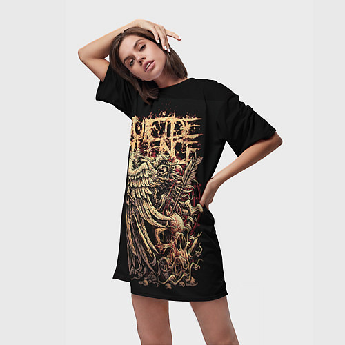 Женская длинная футболка Suicide Silence / 3D-принт – фото 3