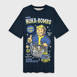 Футболка женская длинная Nuka Bombs, цвет: 3D-принт