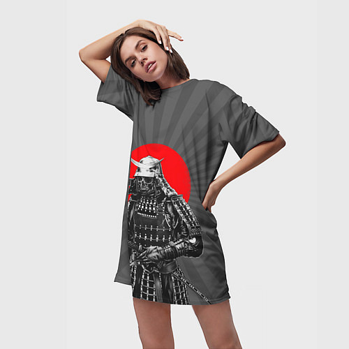 Женская длинная футболка Мертвый самурай / 3D-принт – фото 3