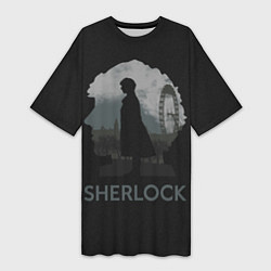 Футболка женская длинная Sherlock World, цвет: 3D-принт