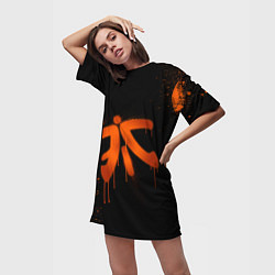 Футболка женская длинная Fnatic: Black collection, цвет: 3D-принт — фото 2