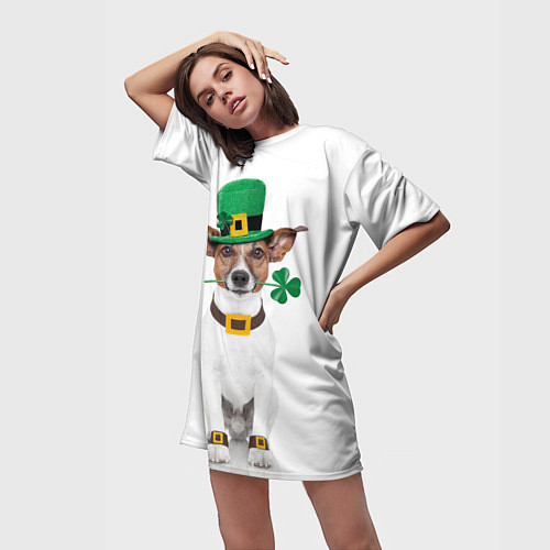 Женская длинная футболка Ирландия / 3D-принт – фото 3