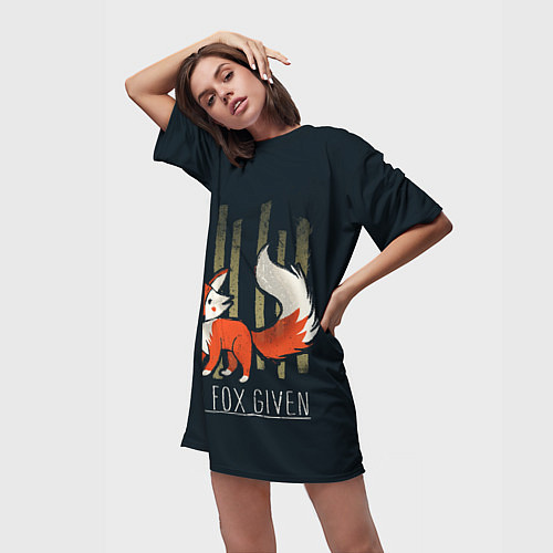 Женская длинная футболка No Fox Given / 3D-принт – фото 3