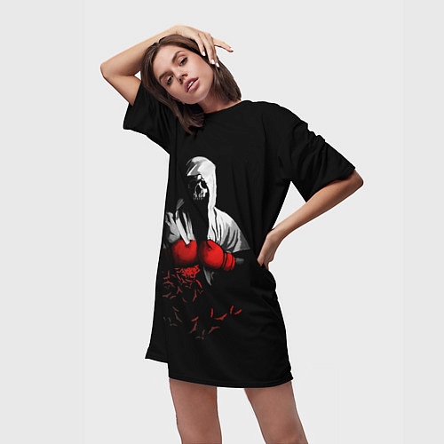 Женская длинная футболка Мертвый боксер / 3D-принт – фото 3