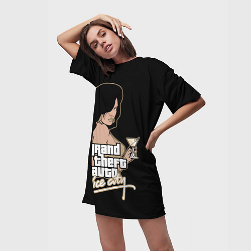 Женская длинная футболка GTA Vice City / 3D-принт – фото 3