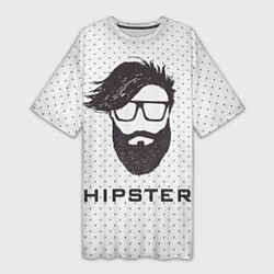 Футболка женская длинная Hipster, цвет: 3D-принт