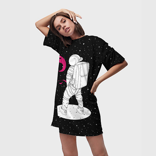 Женская длинная футболка Космическая струя / 3D-принт – фото 3