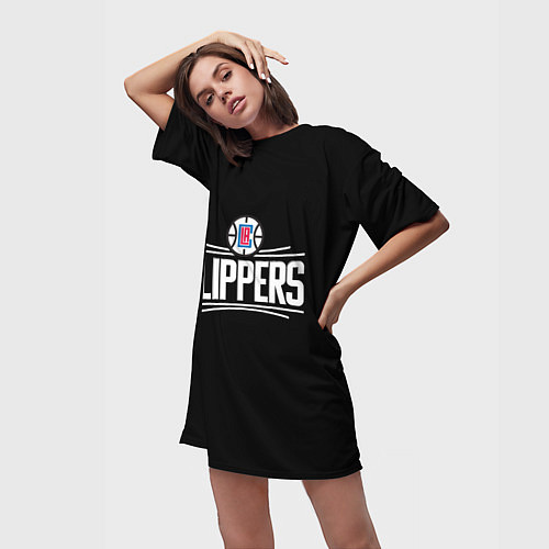 Женская длинная футболка Клипперс / 3D-принт – фото 3