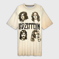 Футболка женская длинная Led Zeppelin Guys, цвет: 3D-принт