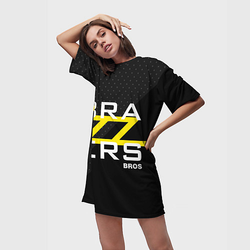 Женская длинная футболка Brazzers Bros / 3D-принт – фото 3