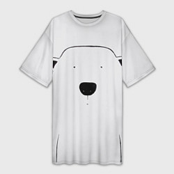 Футболка женская длинная Bear: minimalism, цвет: 3D-принт