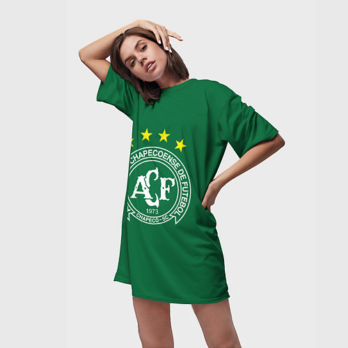 Женская длинная футболка ACF Chapecoense / 3D-принт – фото 3