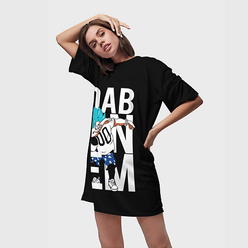 Женская длинная футболка Super God Dab / 3D-принт – фото 3