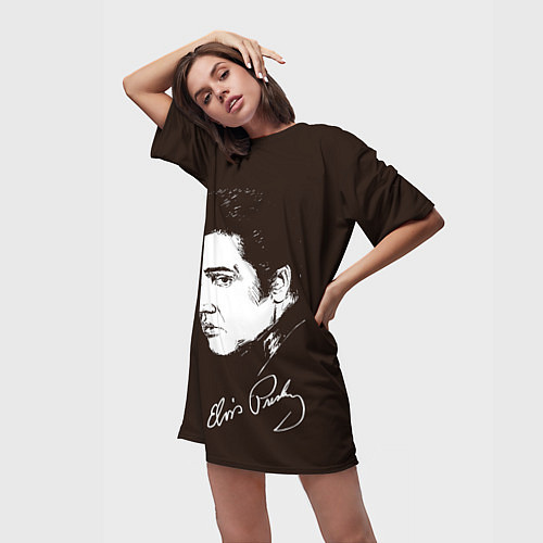 Женская длинная футболка Elvis Presley / 3D-принт – фото 3