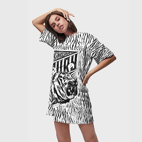 Женская длинная футболка Fury Tiger / 3D-принт – фото 3