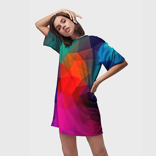 Женская длинная футболка Abstraction / 3D-принт – фото 3