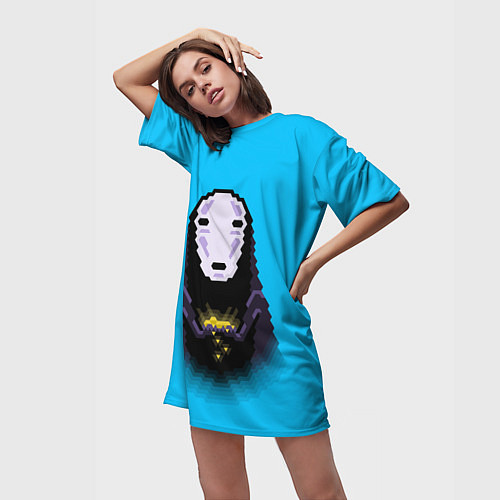 Женская длинная футболка Дань безликого / 3D-принт – фото 3