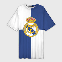 Футболка женская длинная Real Madrid: Blue style, цвет: 3D-принт
