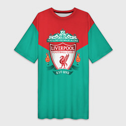 Футболка женская длинная Liverpool: Green style, цвет: 3D-принт