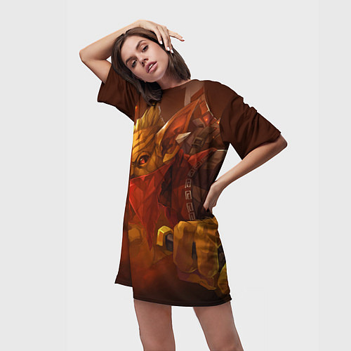 Женская длинная футболка Gondar Gold / 3D-принт – фото 3