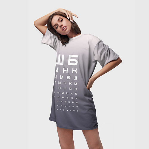 Женская длинная футболка Проверка зрения / 3D-принт – фото 3