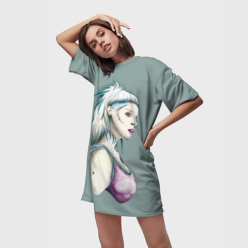 Женская длинная футболка Yolandi Death / 3D-принт – фото 3