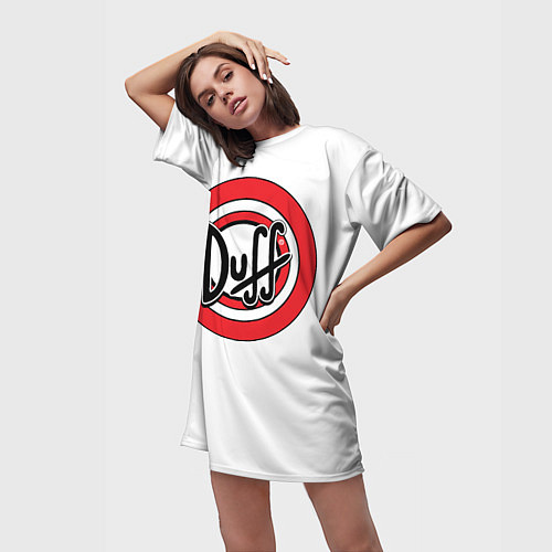 Женская длинная футболка Пиво Дафф / 3D-принт – фото 3