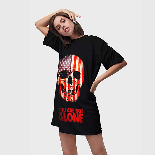 Женская длинная футболка Ты не одинок! / 3D-принт – фото 3