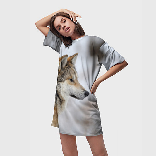 Женская длинная футболка Хозяин леса / 3D-принт – фото 3