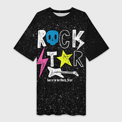 Футболка женская длинная Rock Star, цвет: 3D-принт