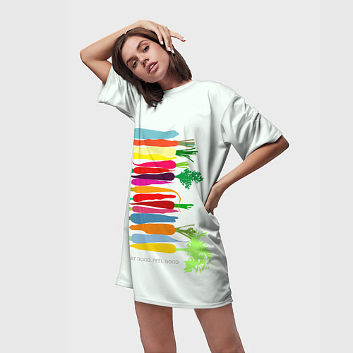 Женская длинная футболка Feel Good / 3D-принт – фото 3