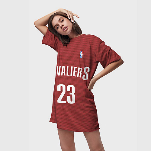 Женская длинная футболка Cavaliers Cleveland 23: Red / 3D-принт – фото 3