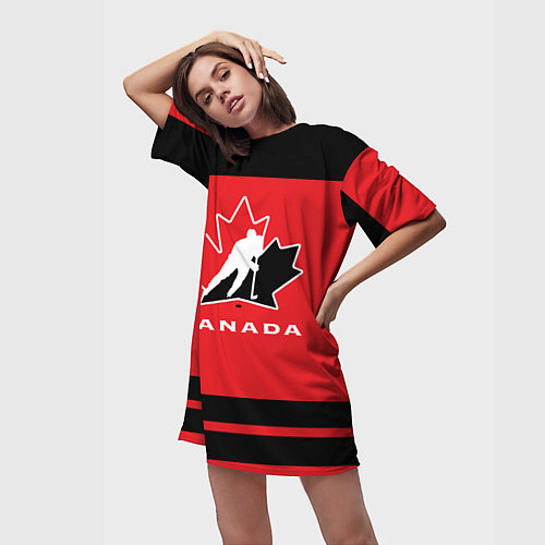 Женская длинная футболка Canada Team / 3D-принт – фото 3