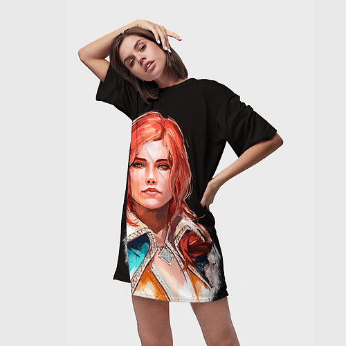 Женская длинная футболка Трисс / 3D-принт – фото 3