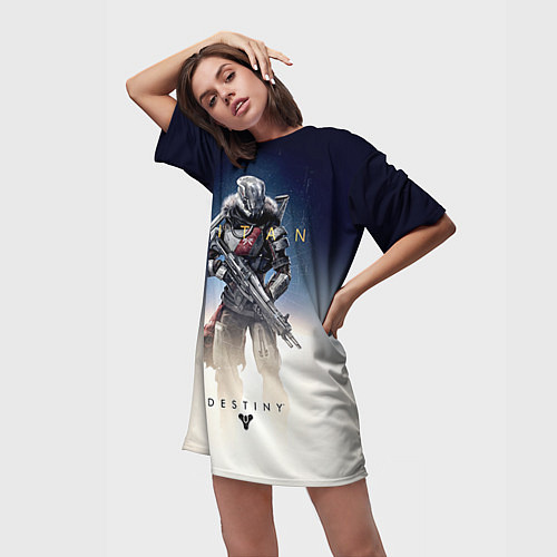 Женская длинная футболка Destiny: Titan / 3D-принт – фото 3