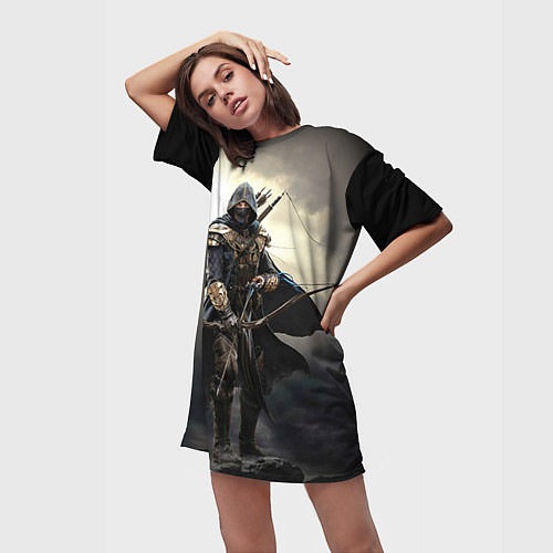 Женская длинная футболка TES 7 / 3D-принт – фото 3