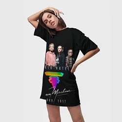 Футболка женская длинная Tokio Hotel: Dream Band, цвет: 3D-принт — фото 2