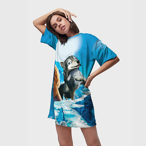Женская длинная футболка Альфа и Омега 8 / 3D-принт – фото 3