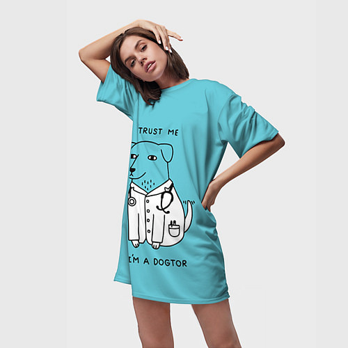 Женская длинная футболка Trust me / 3D-принт – фото 3