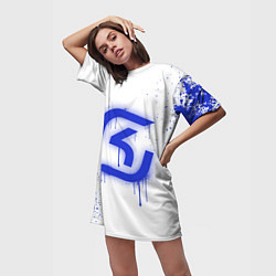 Футболка женская длинная SK Gaming: White collection, цвет: 3D-принт — фото 2
