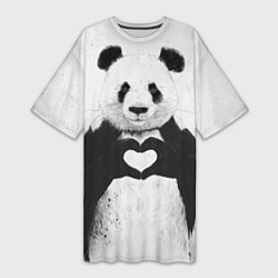Женская длинная футболка Panda Love