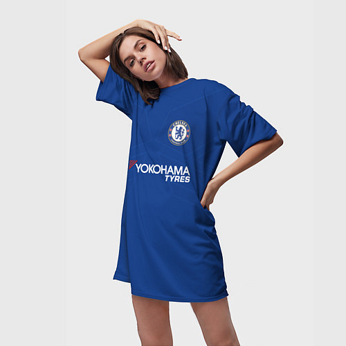 Женская длинная футболка Chelsea FC: Form 2018 / 3D-принт – фото 3