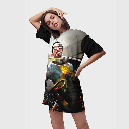 Женская длинная футболка Freeman / 3D-принт – фото 3