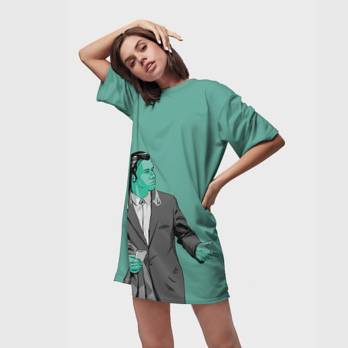 Женская длинная футболка Недоумевающий Винсент / 3D-принт – фото 3